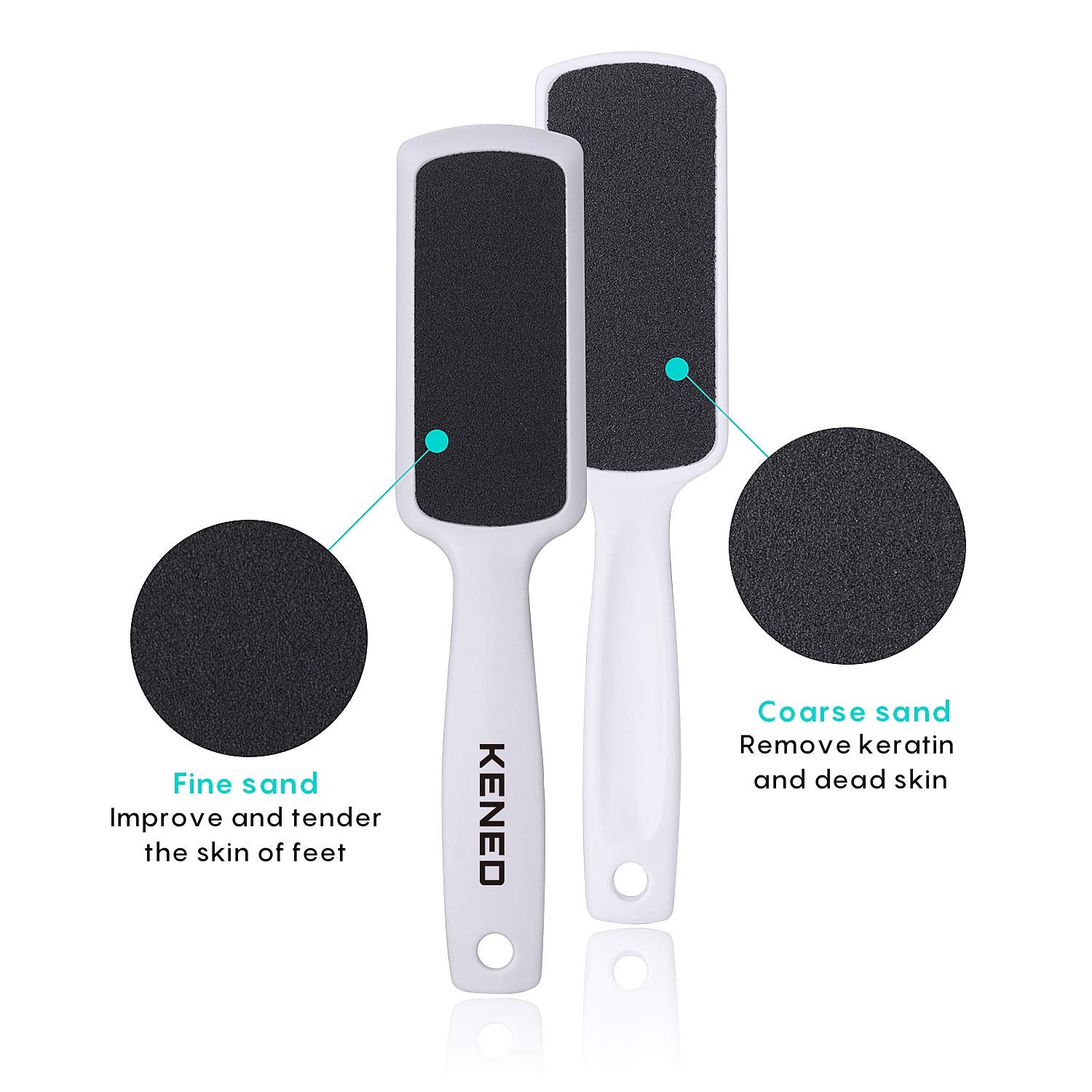 Foot Scrubber Pedicure Tools Rasp - 5 PCS KENED Foot File Callus Remover For Feet To Remove Hard Skin - 2 X Stainless Steel Black, 3 X Plastic Blue